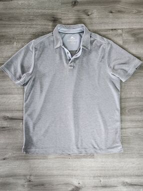 Tommy Bahama Mens Tencel Polo Light Grayish Blue Large Golf Performance